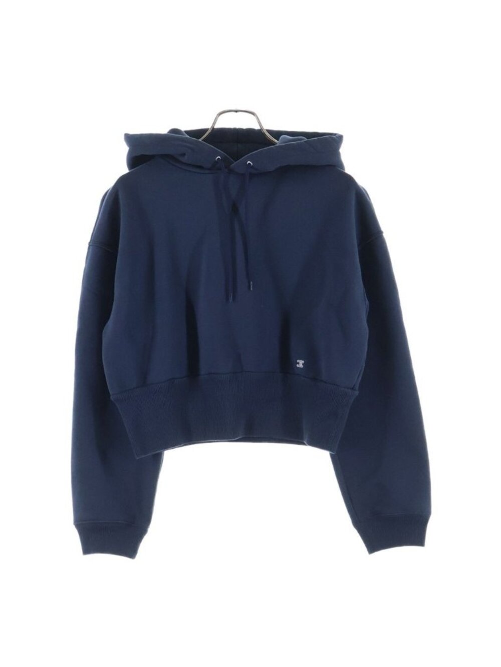 Celine Cropped Hoodie Length Trinoff Pattern Hooded Sweatshirt Navy